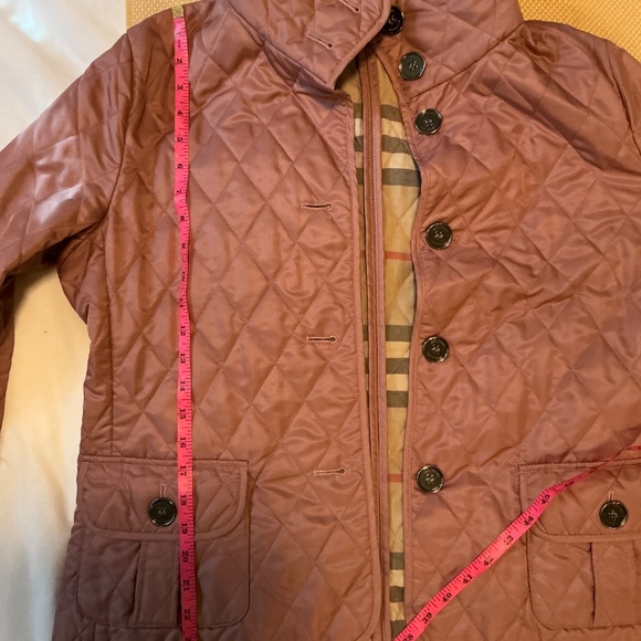 Burberry Women’s Mauve Nova Check Quilted Puffer Jacket Sz 44 - Picture 15 of 16
